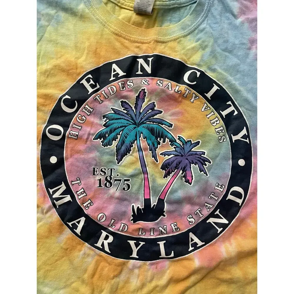 Kids small tie dye Ocean City Maryland graphic tee